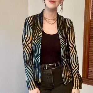 Vintage Y2K Alexandra Rosati Mesh Jacket  Artsy Whimsigoth Grunge Glam Size 4
